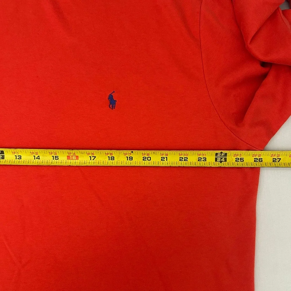 Polo Ralph Lauren Turtleneck Shirt Mens XL Orange Long Sleeve Cotton Pony Preppy